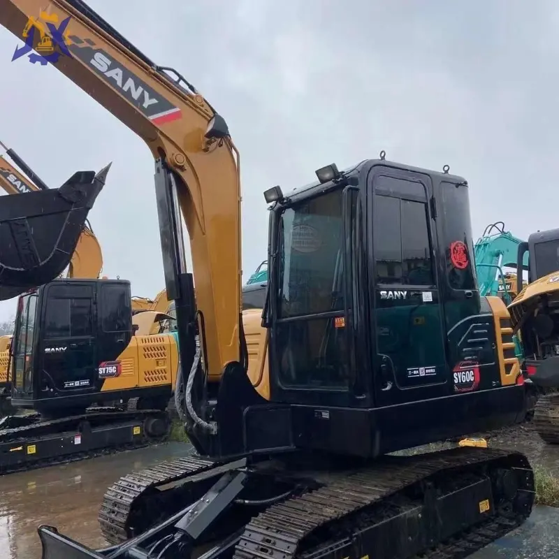Hot Sale Used SANY SY60 Small Excavator, High-quality Agricultural Digging Machine