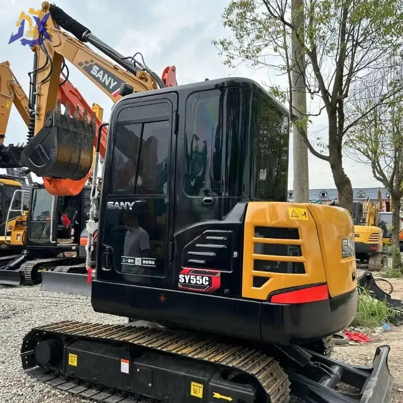 Low Price Used SANY SY55 Mini Excavator, Compact Hydraulic Crawler Machine for Sale